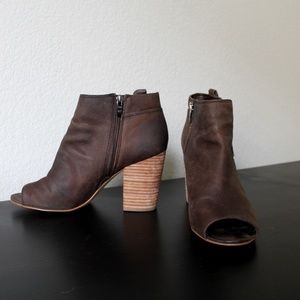 Suede Fringe Open Toe Bootie